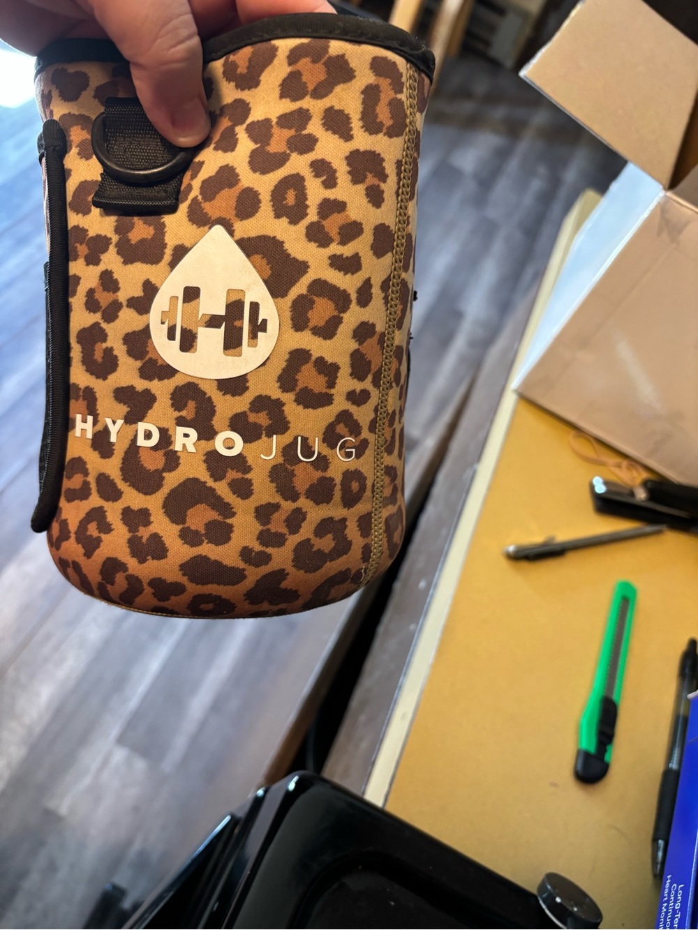 HydroJug Leopard Print Insulated Bottle Sleeve - Brown & Black